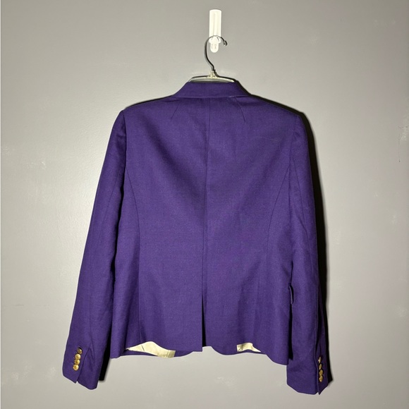 J.Crew Wool Blend Purple Schoolboy Blazer Womens Size 8 - Picture 2 of 4